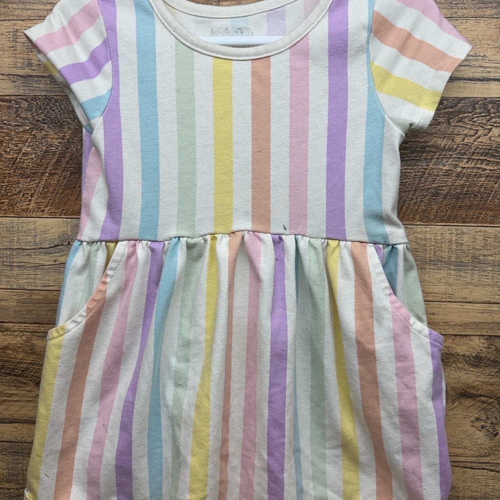 Garanimals Pastel Multi-Stripe Short Sleeve Dress